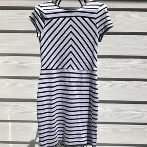 Day-to-Night White & Black Striped Dress